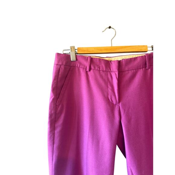 J.Crew | Fuchsia City Fit Wool-Blend Skimmer Pants | Size 6 - Picture 4 of 9